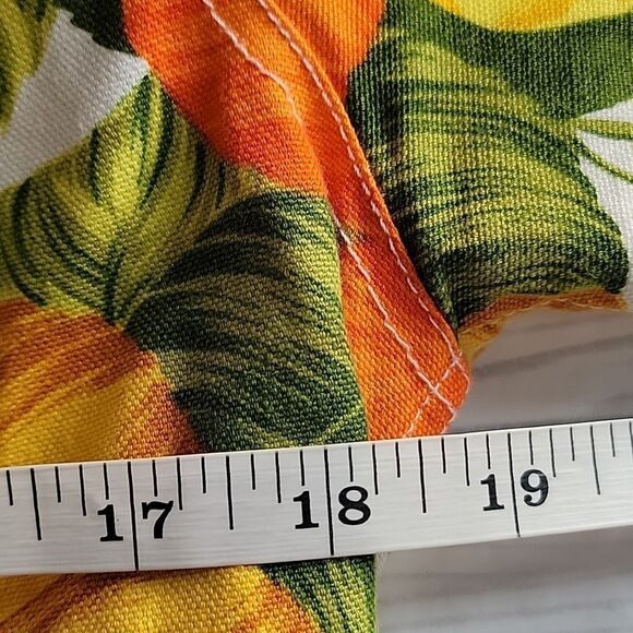Coldwater Creek jean jacket tropical floral print - orange & yellow Size S - Picture 8 of 9